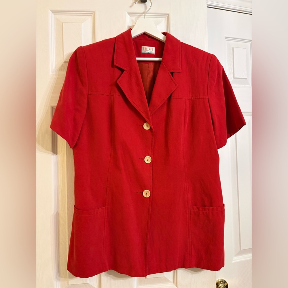 Jeremy Scott Scarlet Short Sleeve Blazer